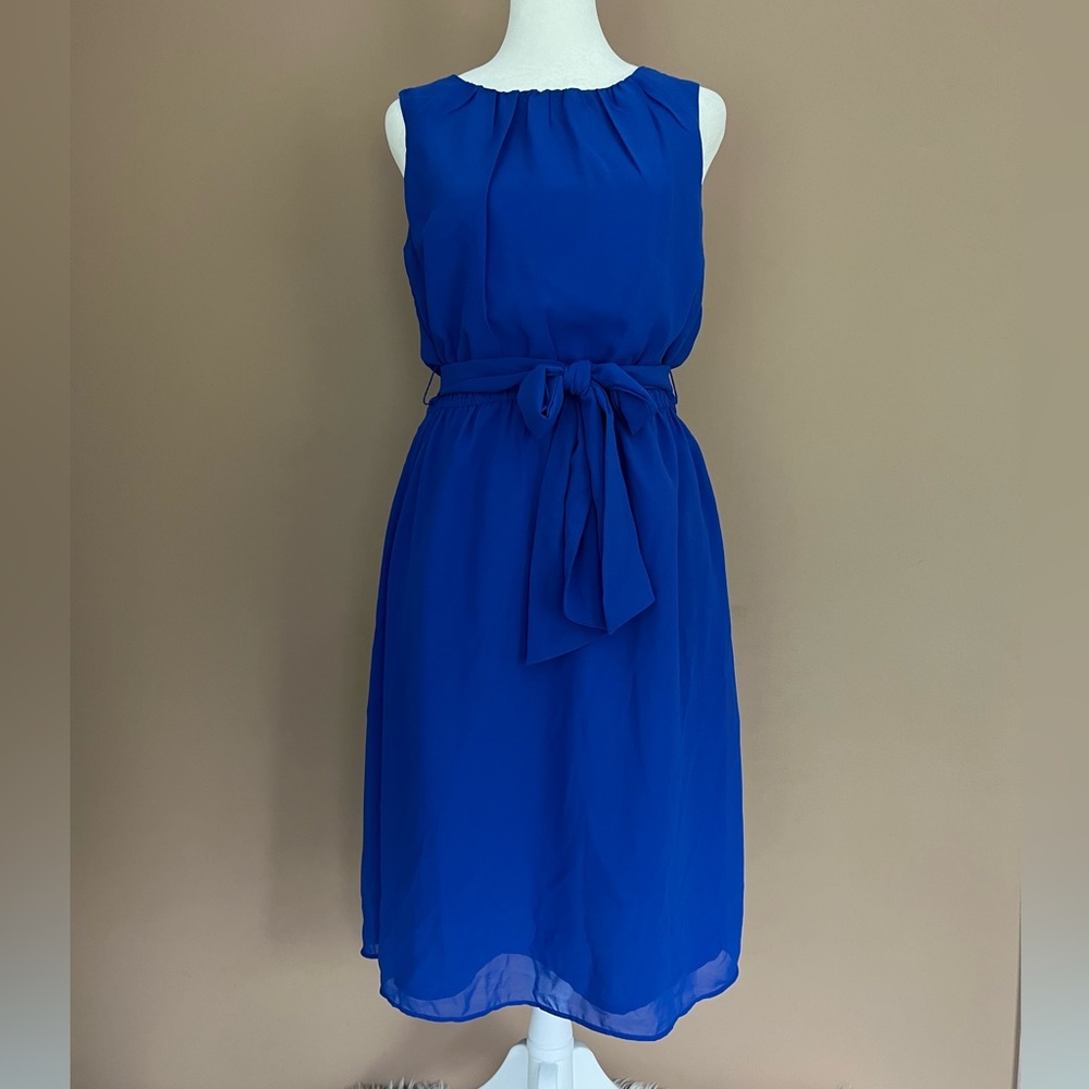 {Banana Republic Factory} Sleeveless Tie Waist Mini Dress in Blue - Women's 2